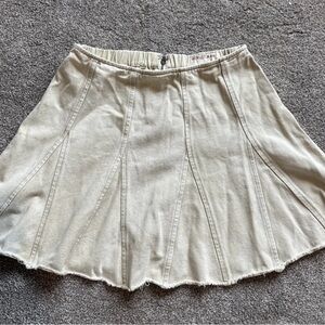 Wish List Flared Ginger Denim Skirt Ecru Size Small